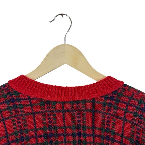 Vintage Edinburgh Large Cardigan Sweater Plaid Great Britain Mohair Womens - Picture 11 of 14